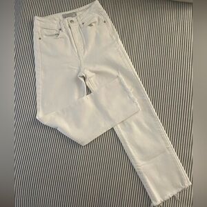 Just USA cropped straight leg white denim